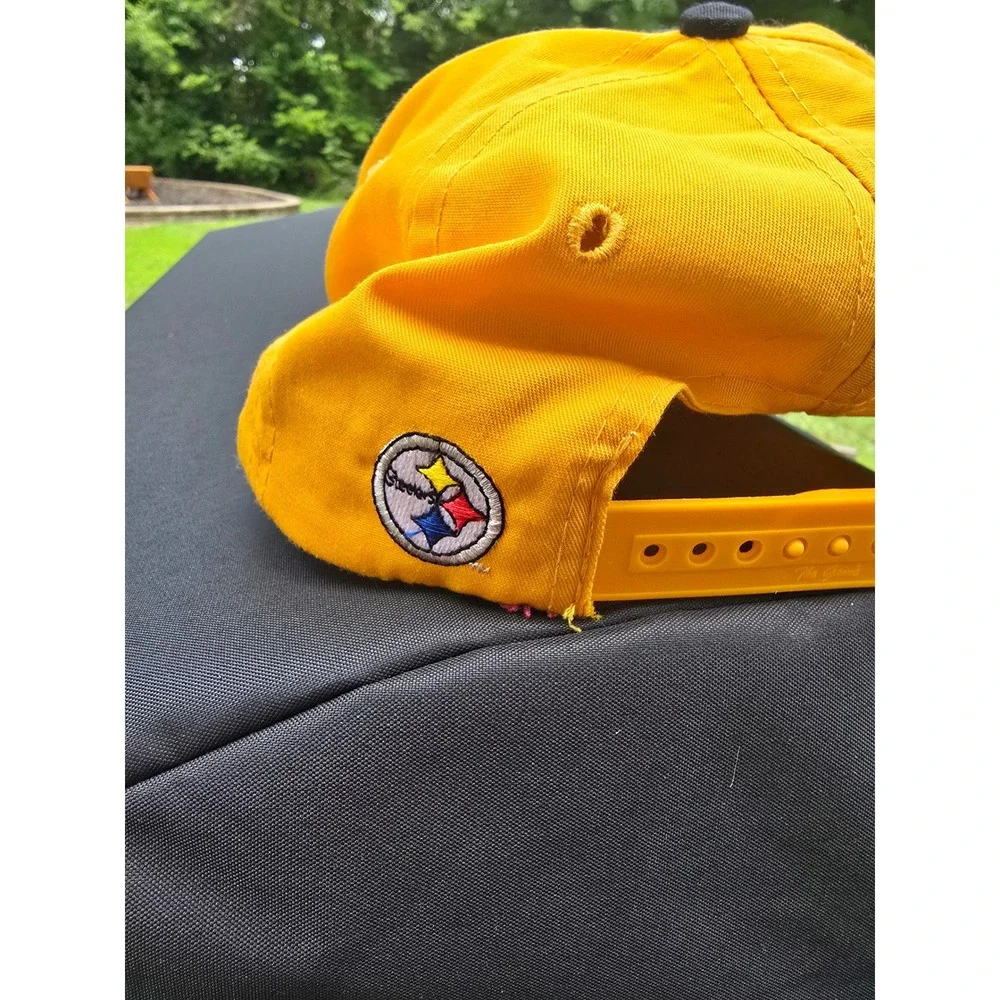 Vintage Pittsburgh Steelers The Game Snapback Hat Black Yellow NFL 90s Cap OSFA